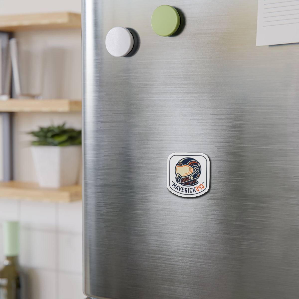 Maverick243 Astronaut Helmet Die-Cut Magnet — Space Pilot Sticker for Fridge, Locker & Laptop