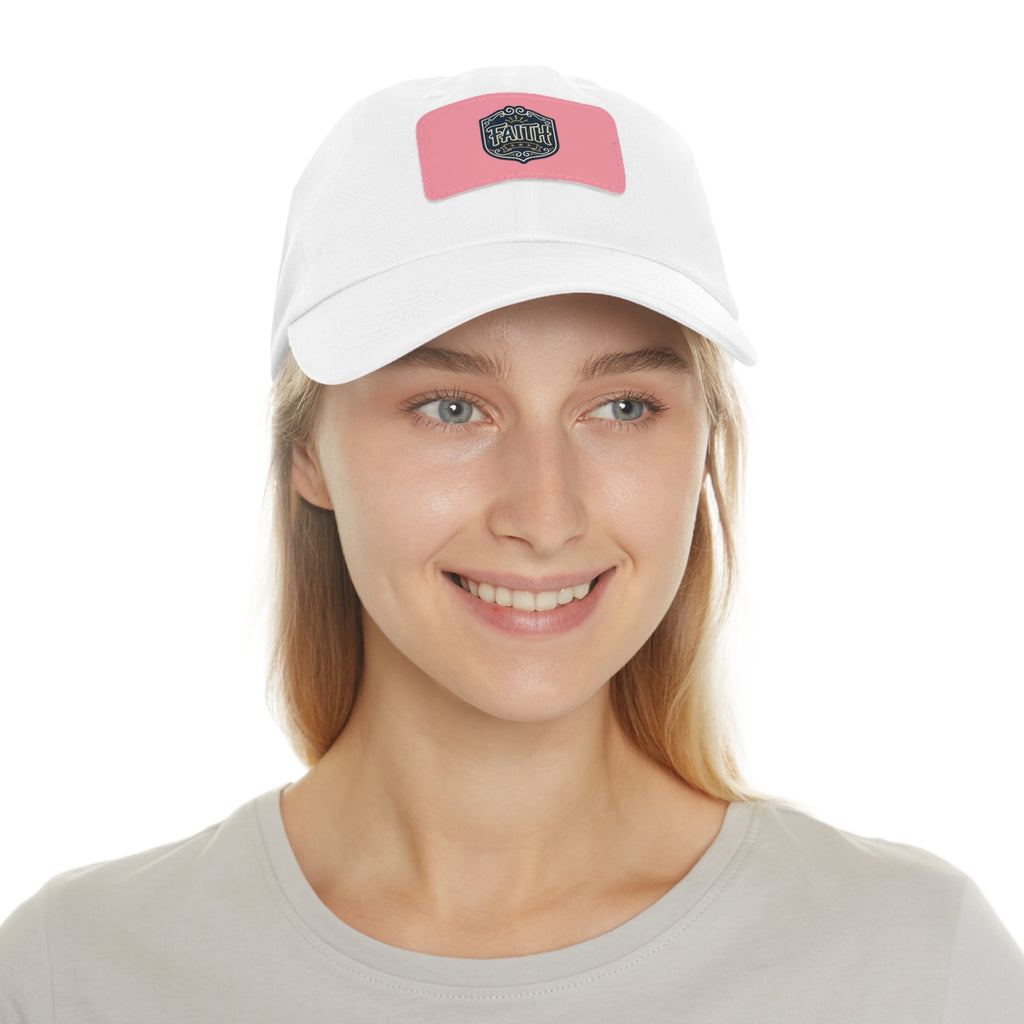 Dad Hat with Leather Patch (Rectangle)