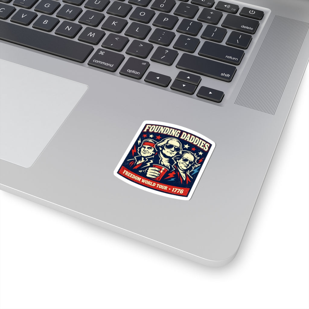 Founding Daddies Freedom Tour Sticker | Patriotic Humor, Distressed Americana