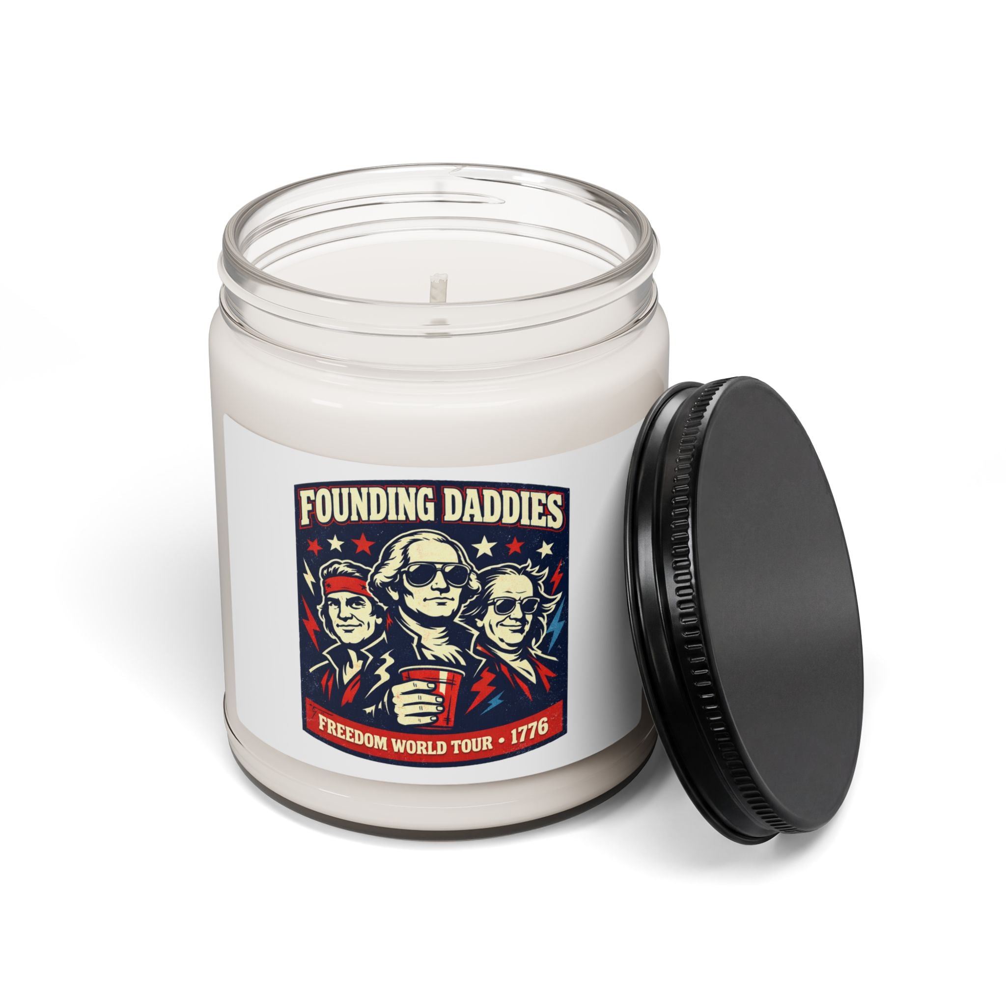 Founding Daddies Candle, Scented Soy Jar | Patriotic Humor, Distressed Americana