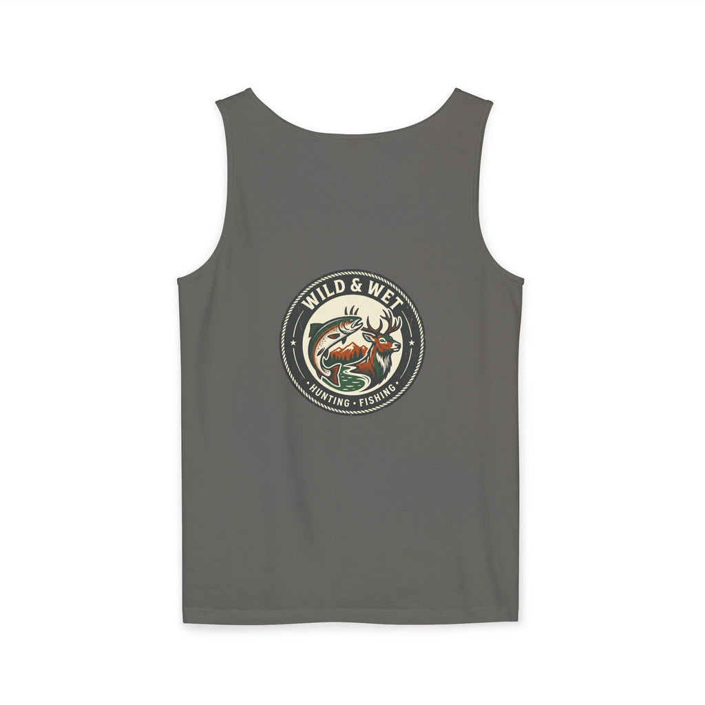 Wild & Wet Fishing Tank Top — Vintage Fish Crest Sleeveless Tee