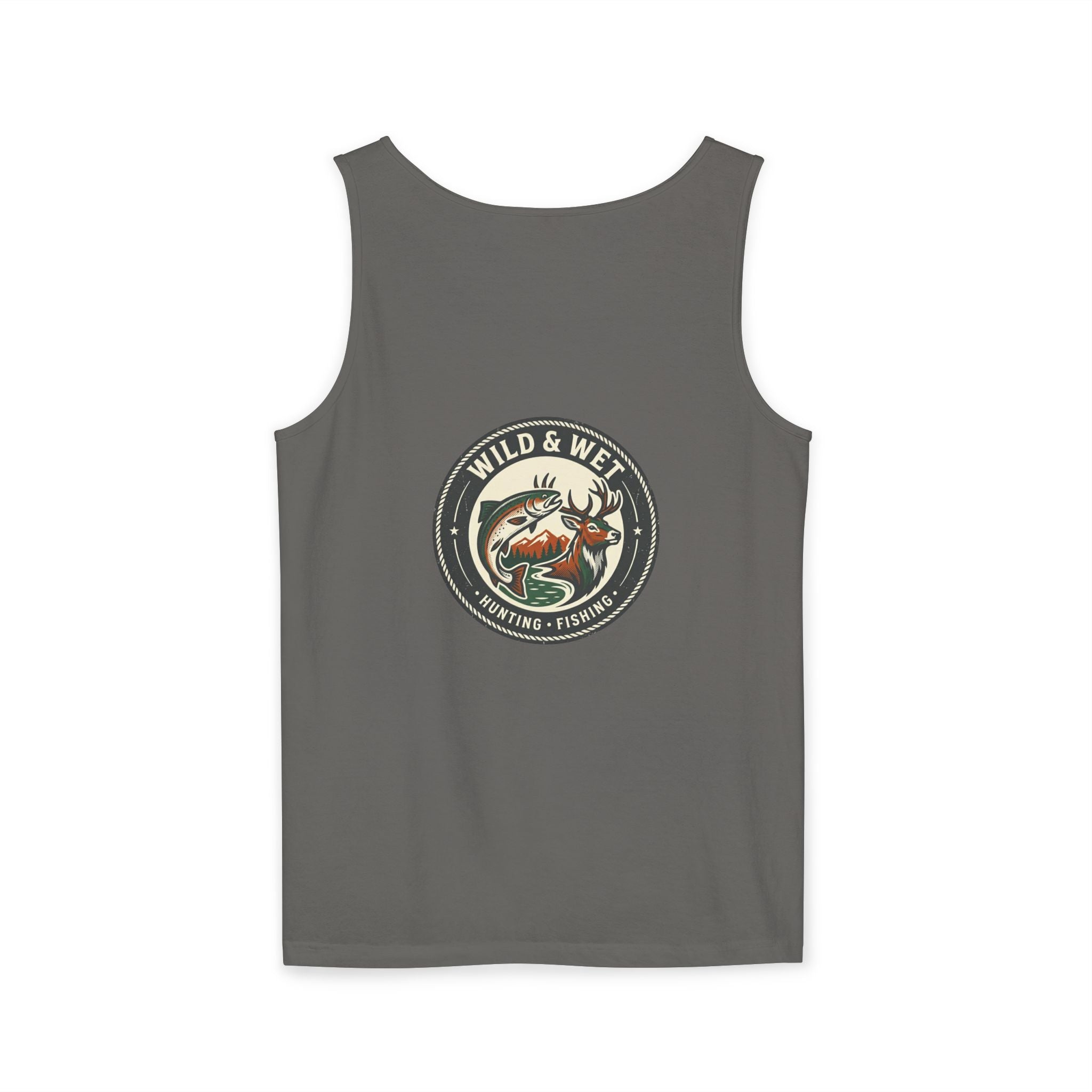 Wild & Wet Fishing Tank Top — Vintage Fish Crest Sleeveless Tee