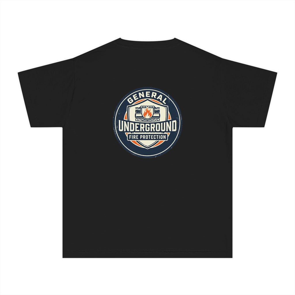 Youth Tee — "General Underground Fire Protection" Retro Badge