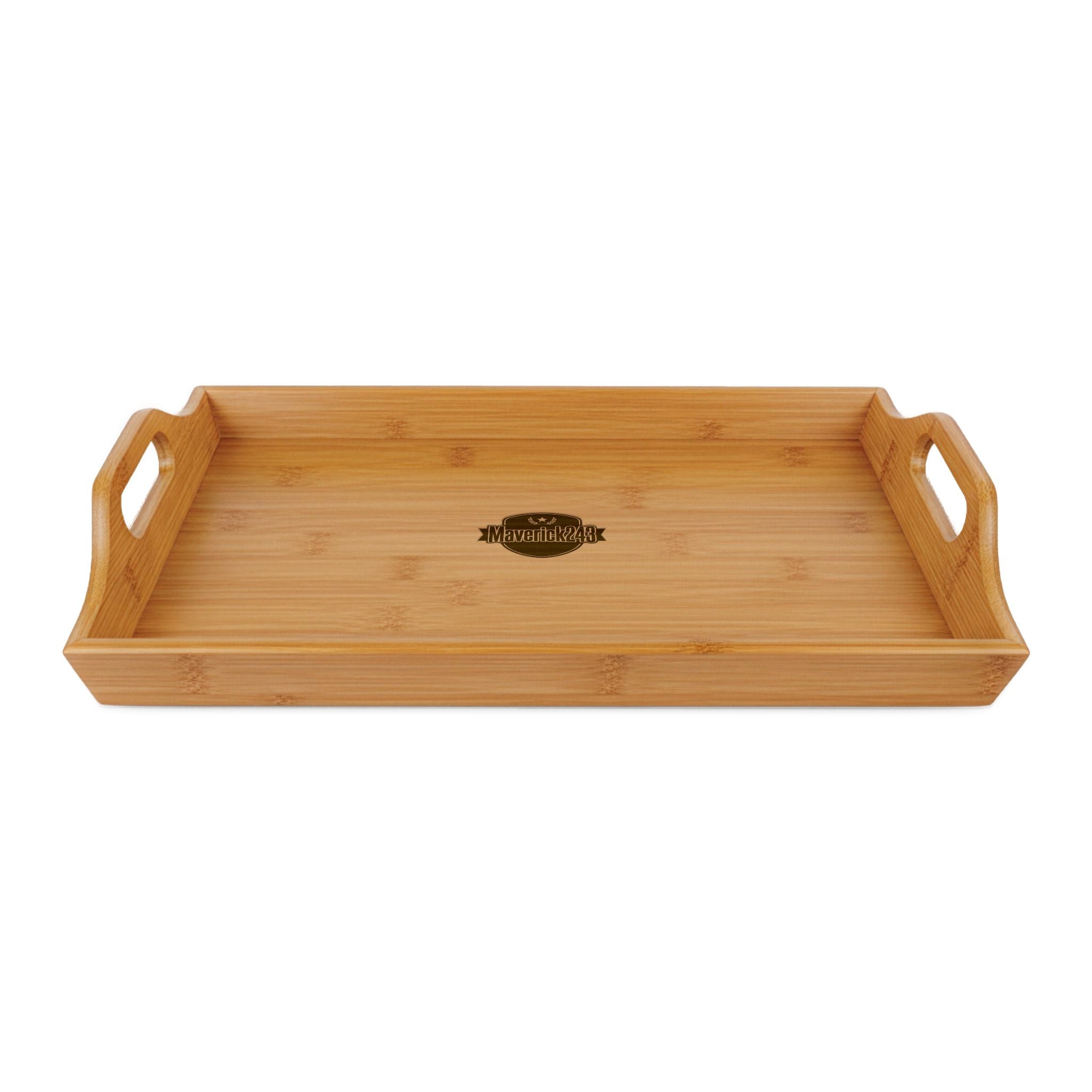 Engraved Bamboo Serving Tray — Personalized Wooden Breakfast & Charcuterie Tray