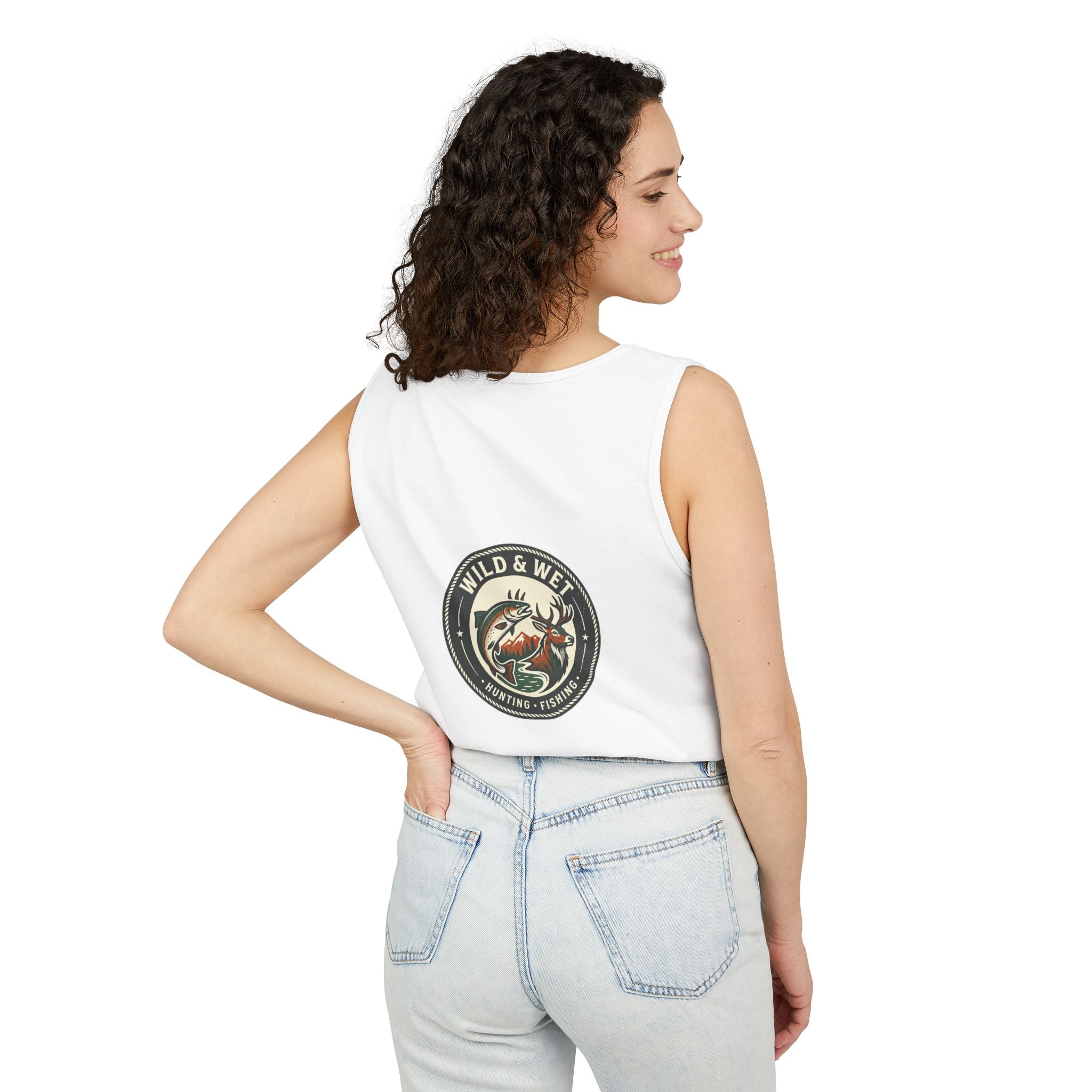Wild & Wet Fishing Tank Top — Vintage Fish Crest Sleeveless Tee