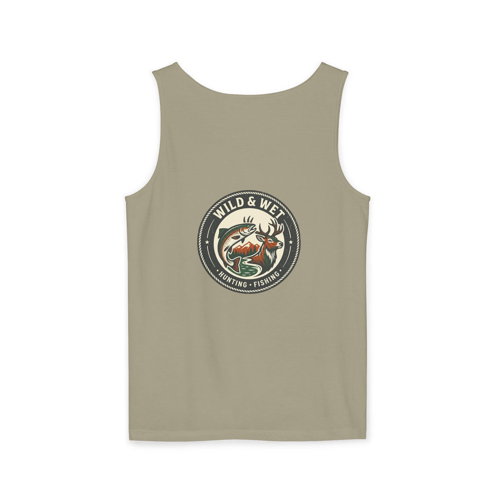 Wild & Wet Fishing Tank Top — Vintage Fish Crest Sleeveless Tee