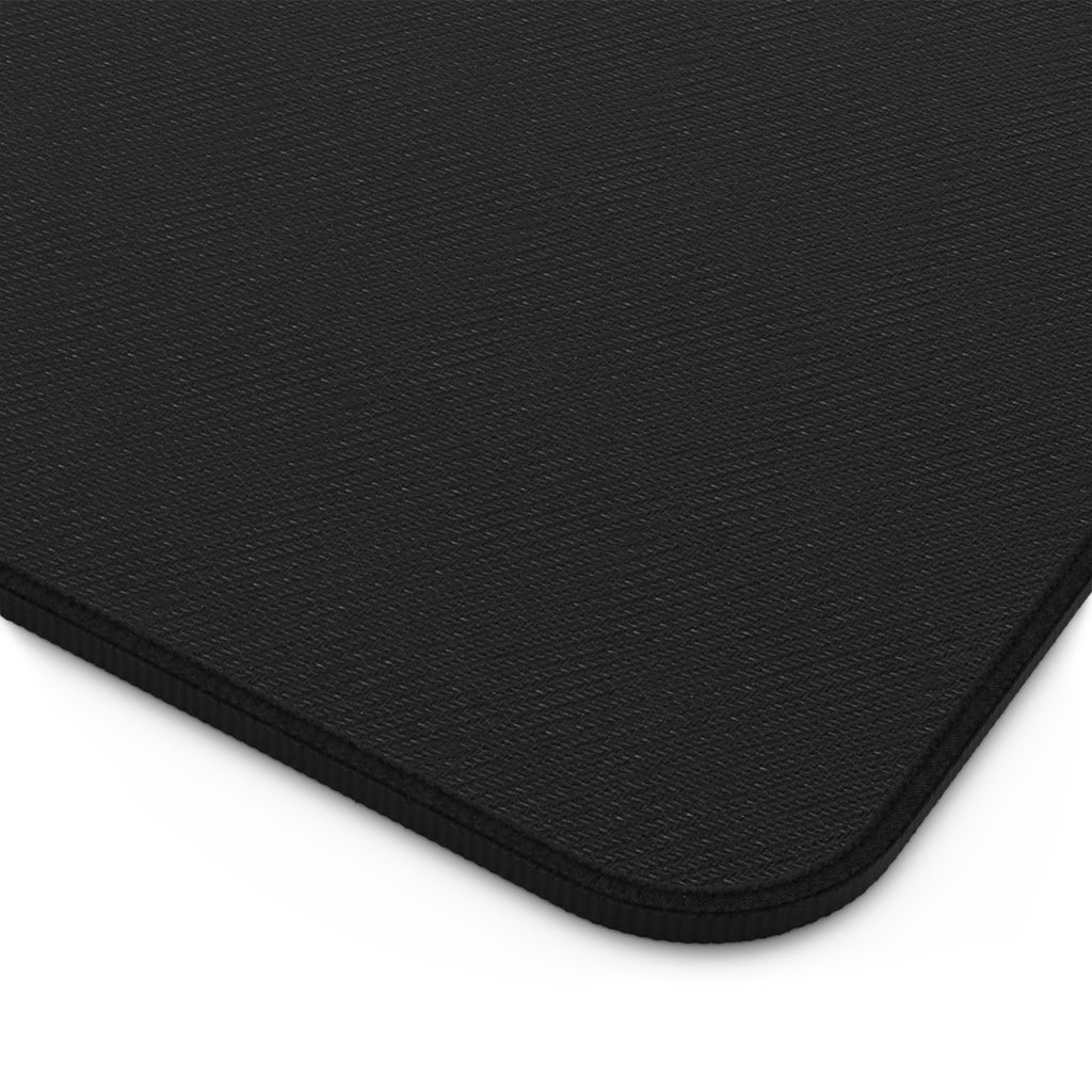 Faith Crest Desk Mat — Minimal White Mouse Pad with Faith Emblem