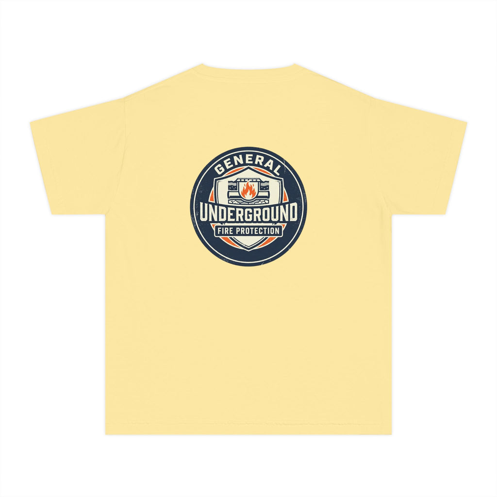 Youth Tee — "General Underground Fire Protection" Retro Badge