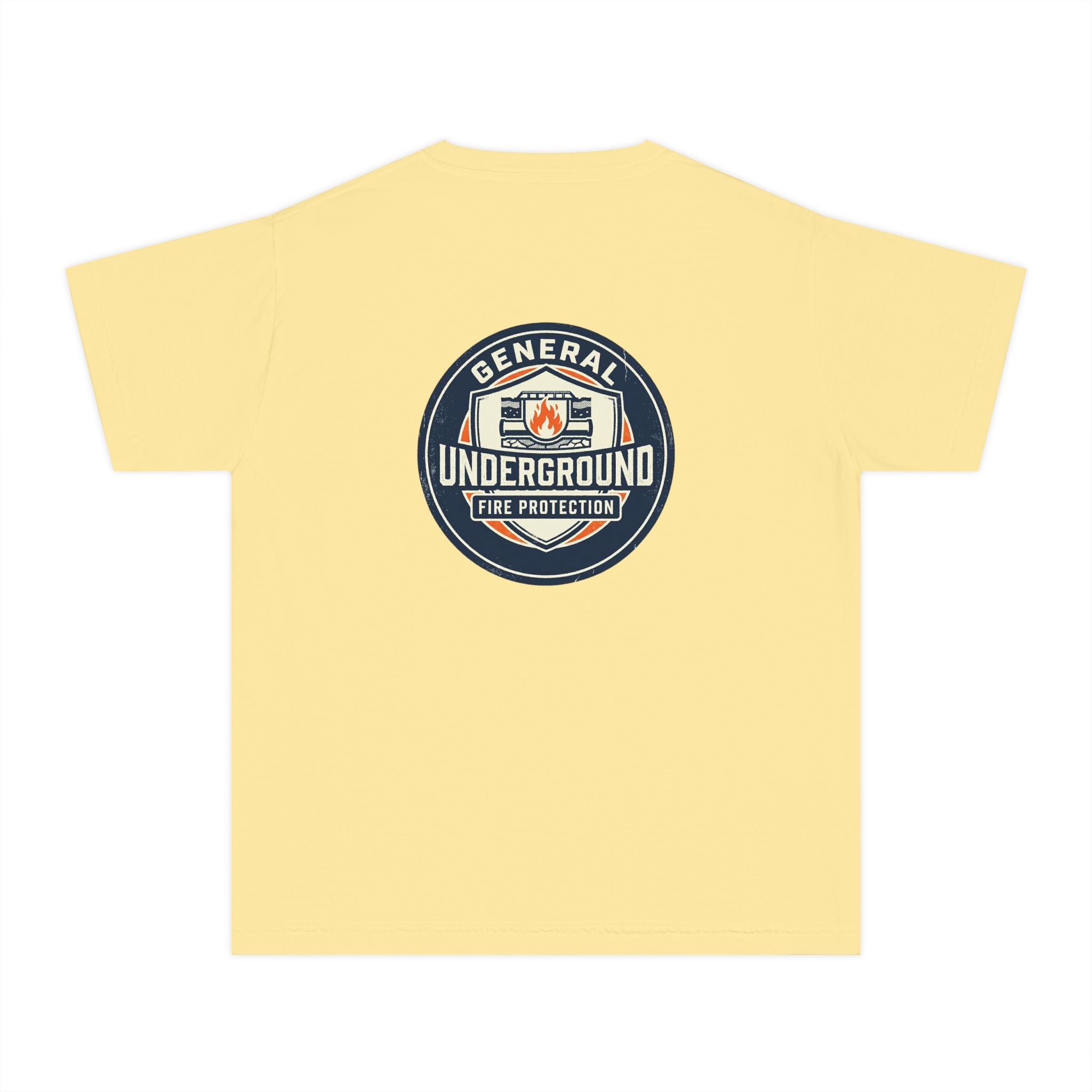 Youth Tee — "General Underground Fire Protection" Retro Badge