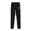 Women’s Luxe Leggings — Black High-Waist Athletic Leggings with Small Retro Badge Graphic