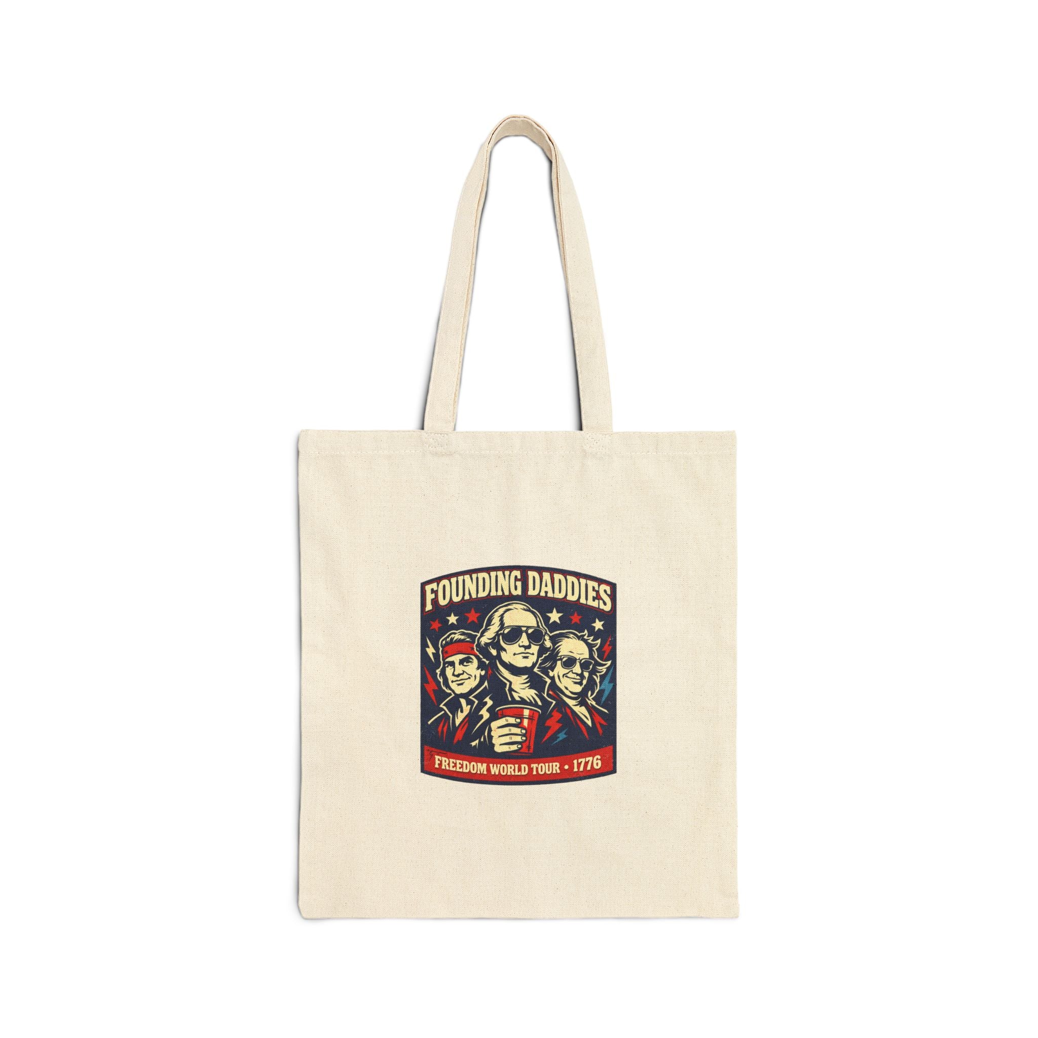 Founding Daddies Retro Portrait Tote | patriotic humor, distressed Americana