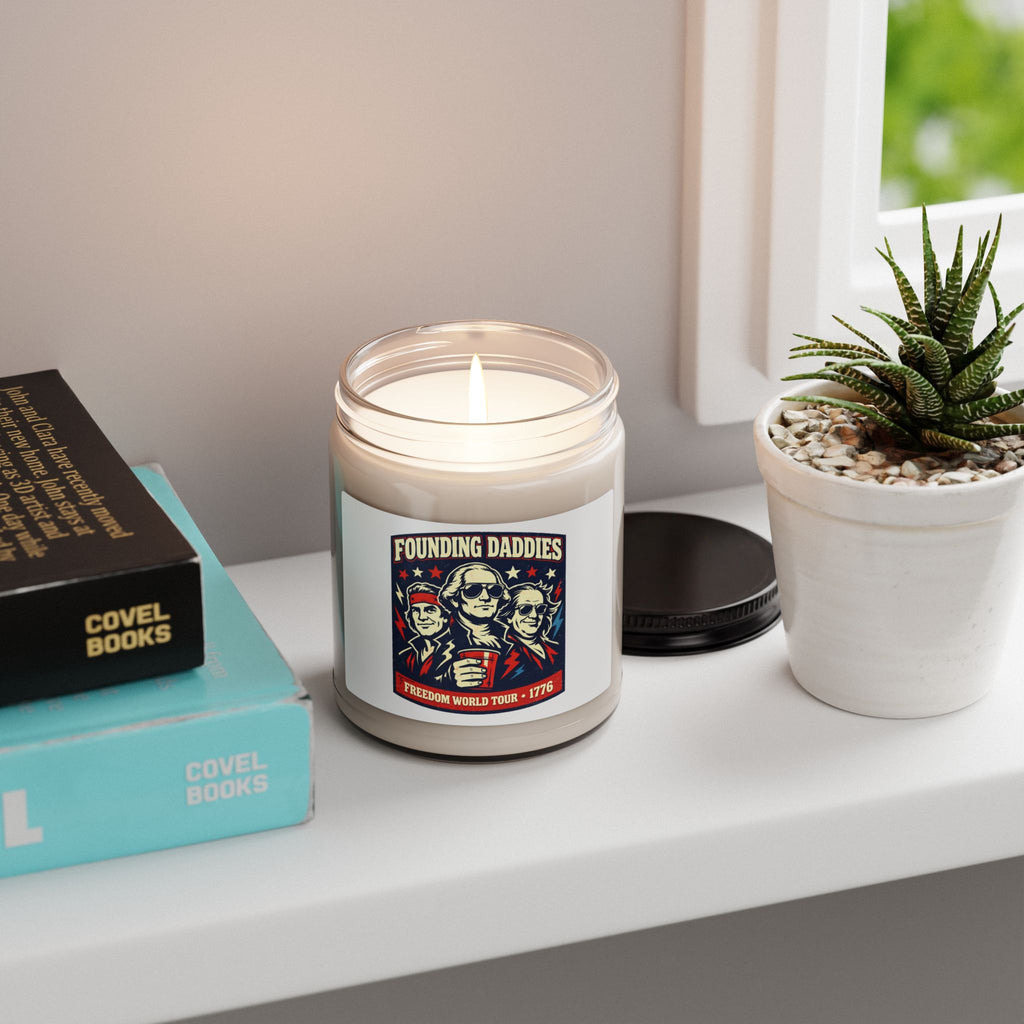 Founding Daddies Candle, Scented Soy Jar | Patriotic Humor, Distressed Americana