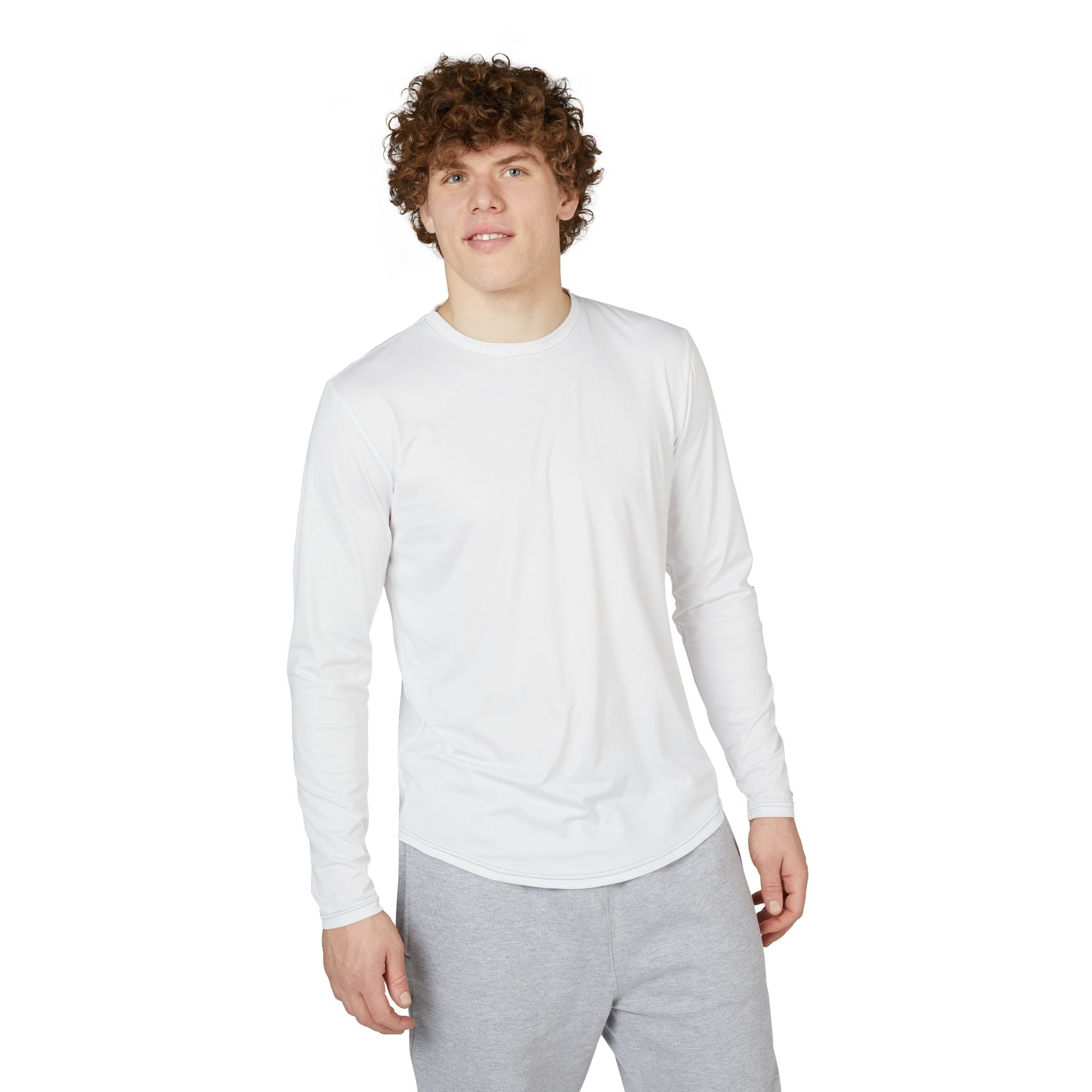 Men’s Long Sleeve UV Shirt — Underground Fire Protection Badge Graphic