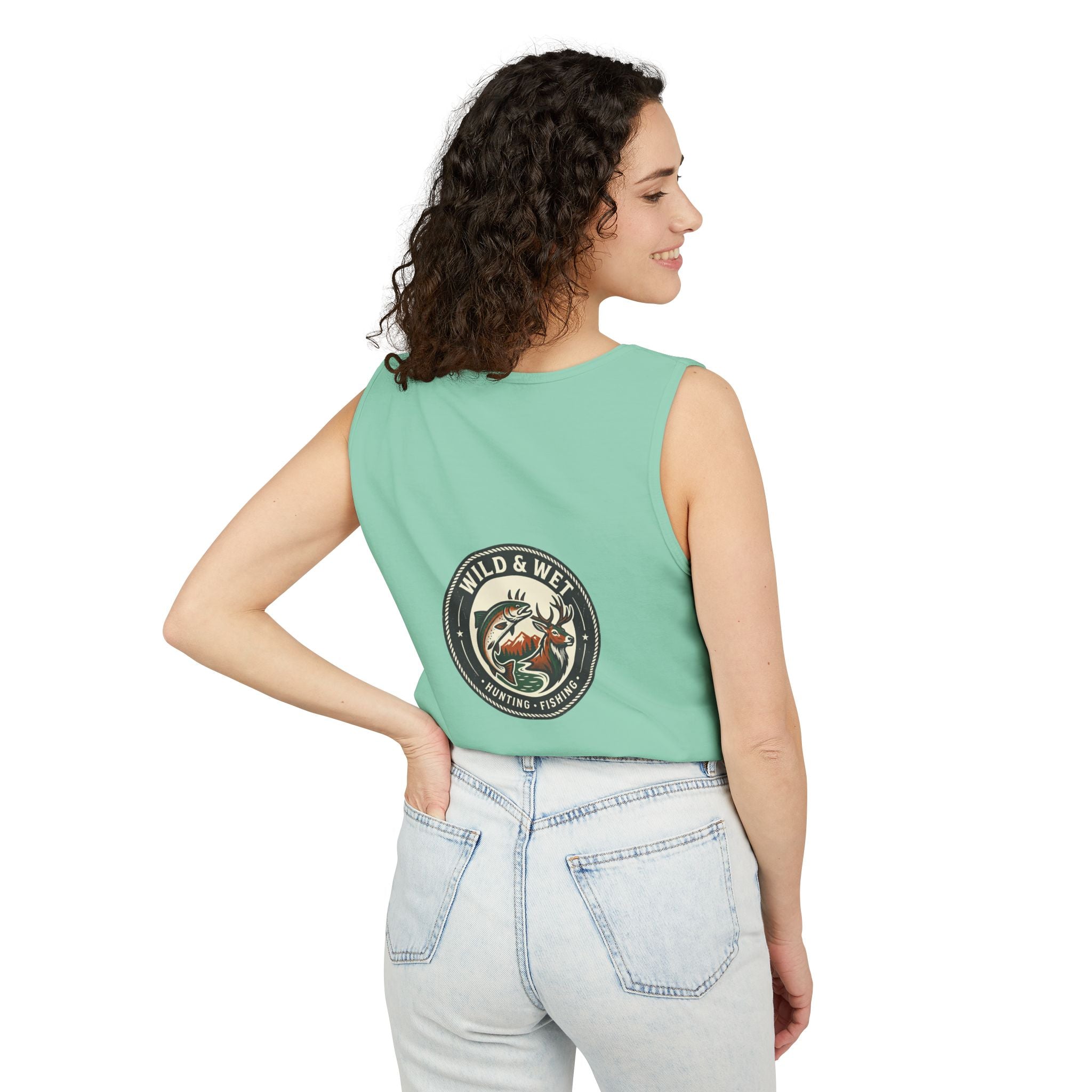 Wild & Wet Fishing Tank Top — Vintage Fish Crest Sleeveless Tee