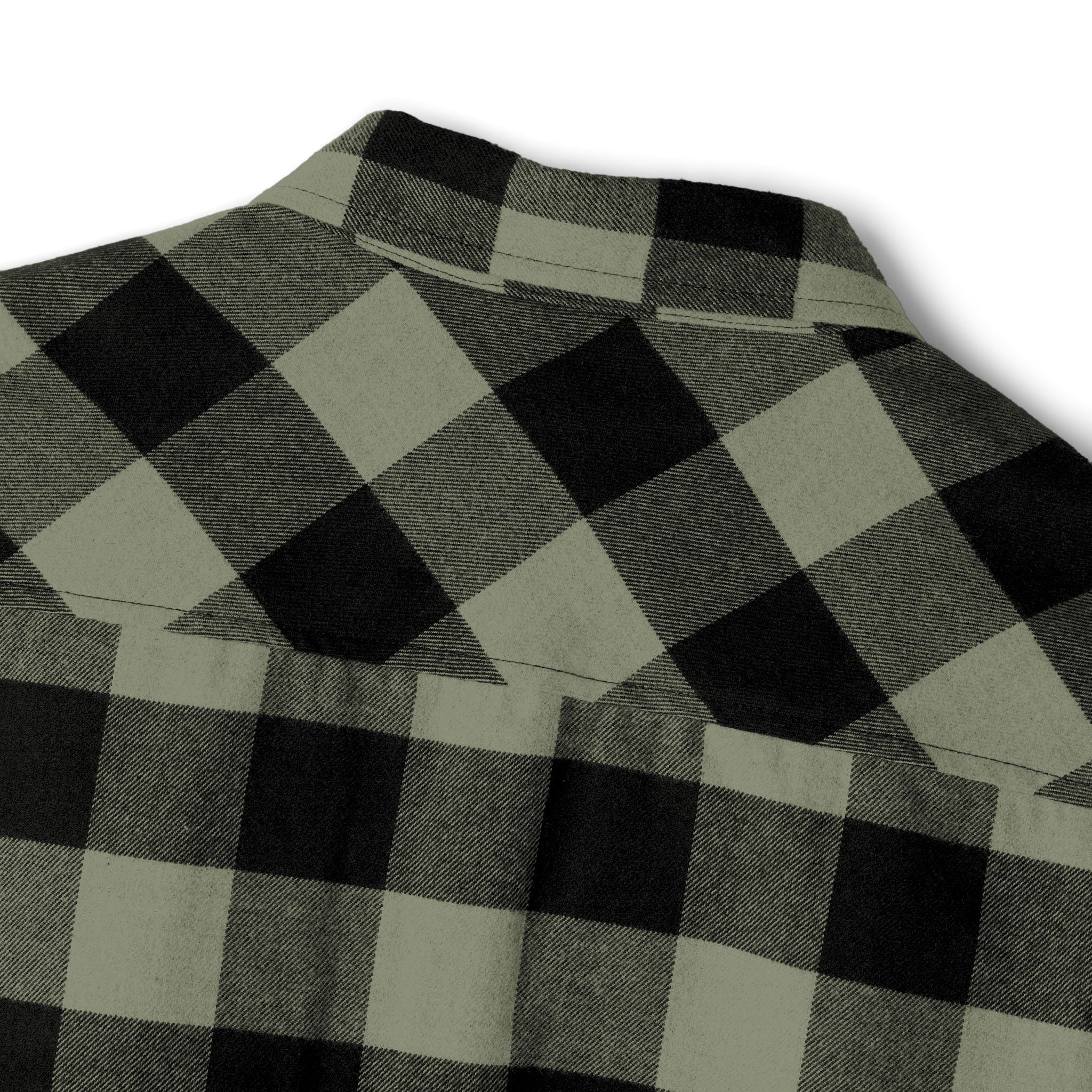Olive & Black Buffalo Plaid Flannel Shirt