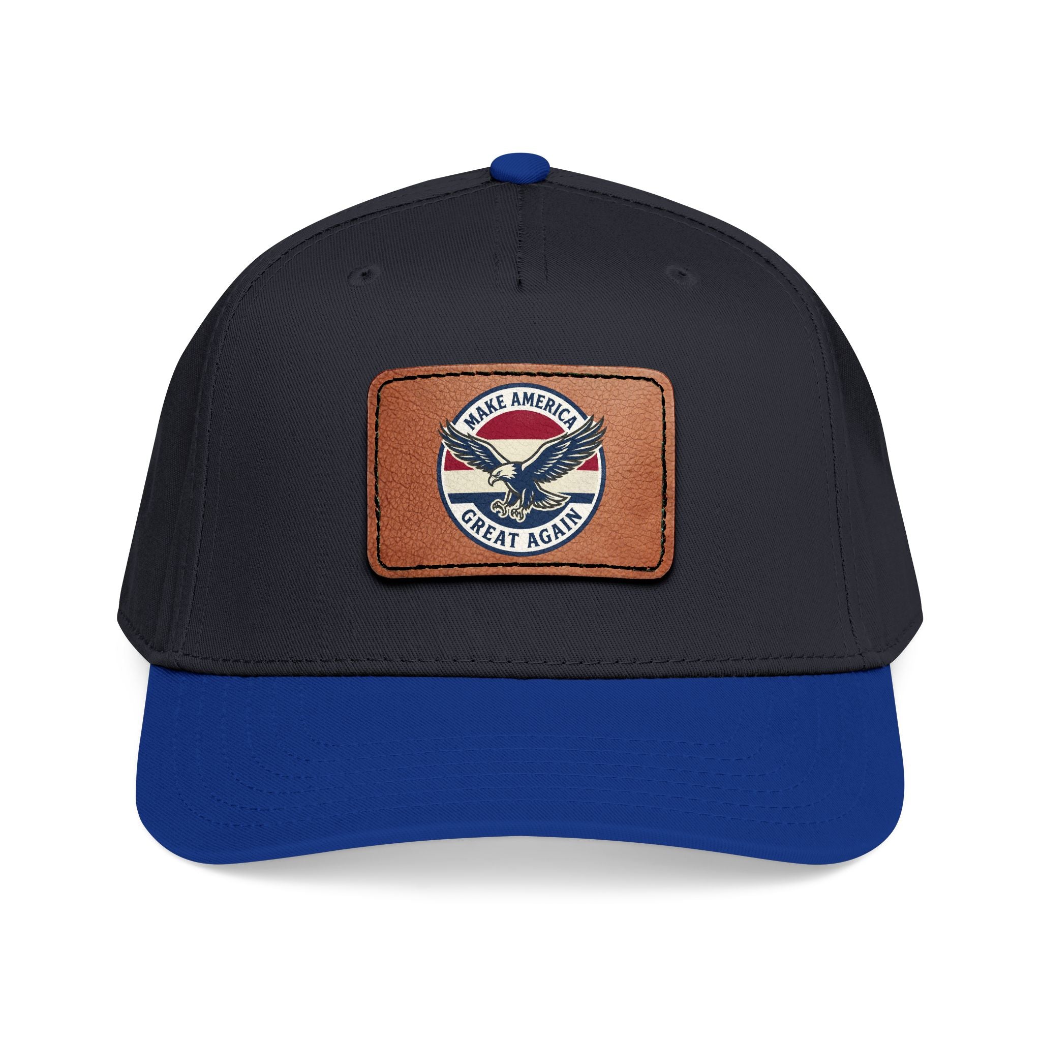 Mid Profile Baseball Cap with Leather Patch (Rectangle)