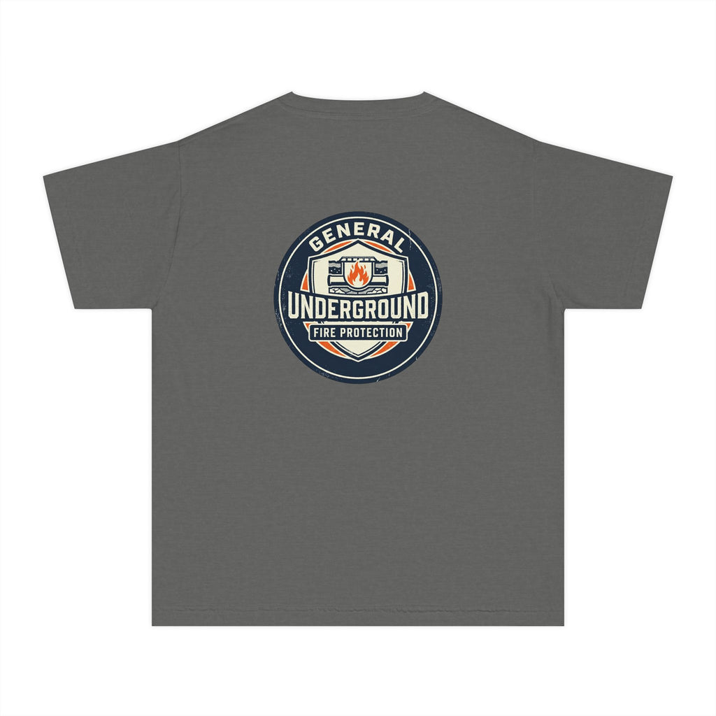 Youth Tee — "General Underground Fire Protection" Retro Badge