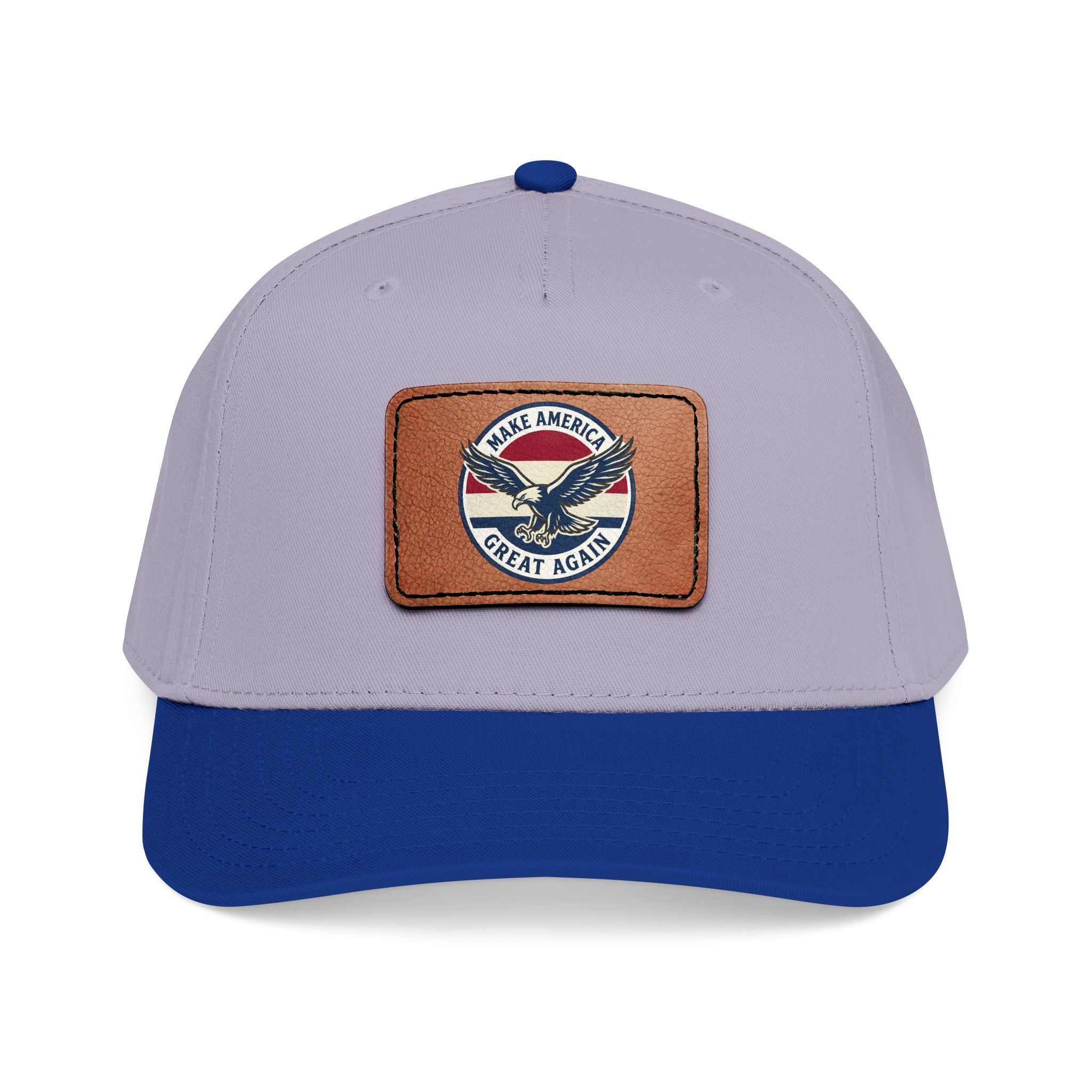 Mid Profile Baseball Cap with Leather Patch (Rectangle)