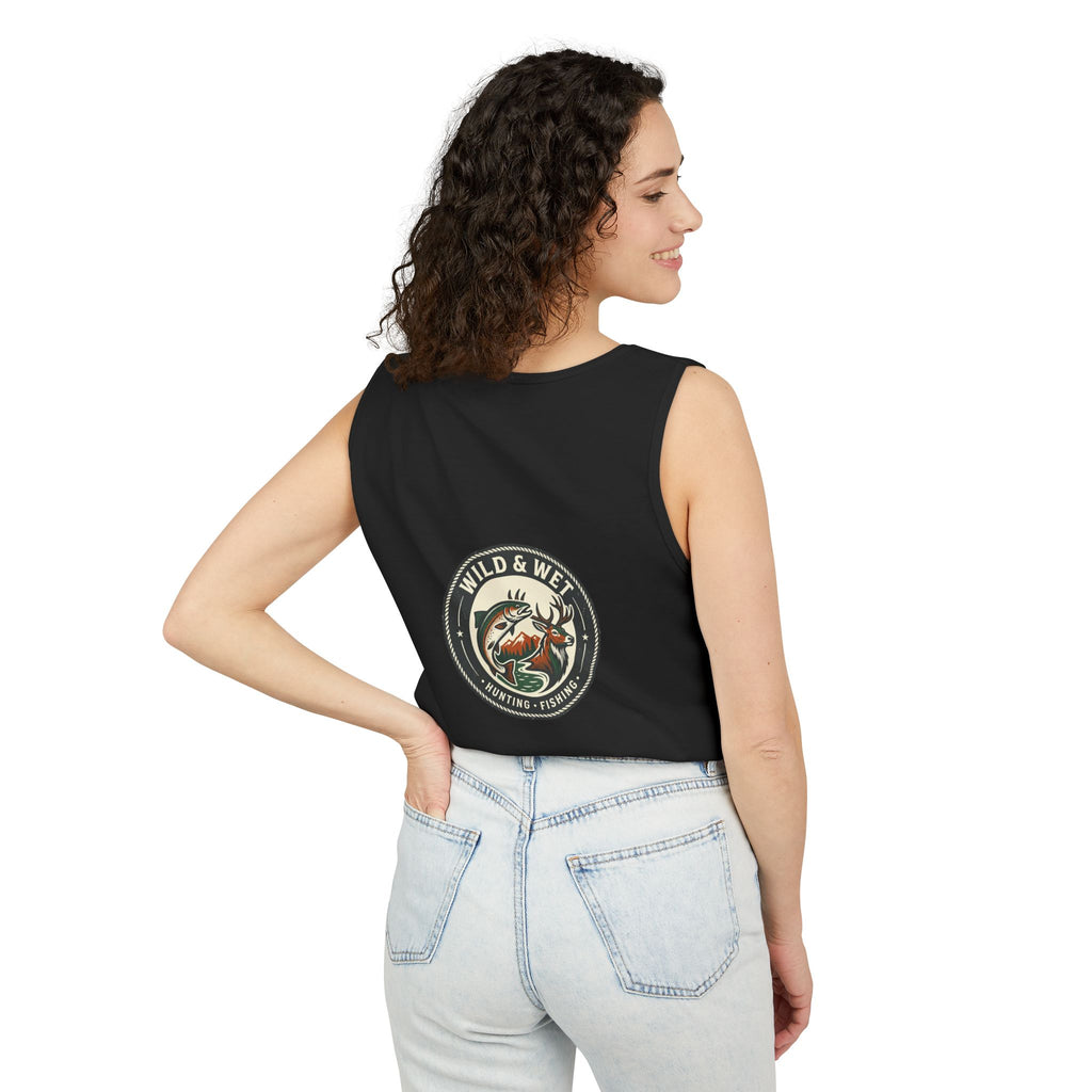 Wild & Wet Fishing Tank Top — Vintage Fish Crest Sleeveless Tee
