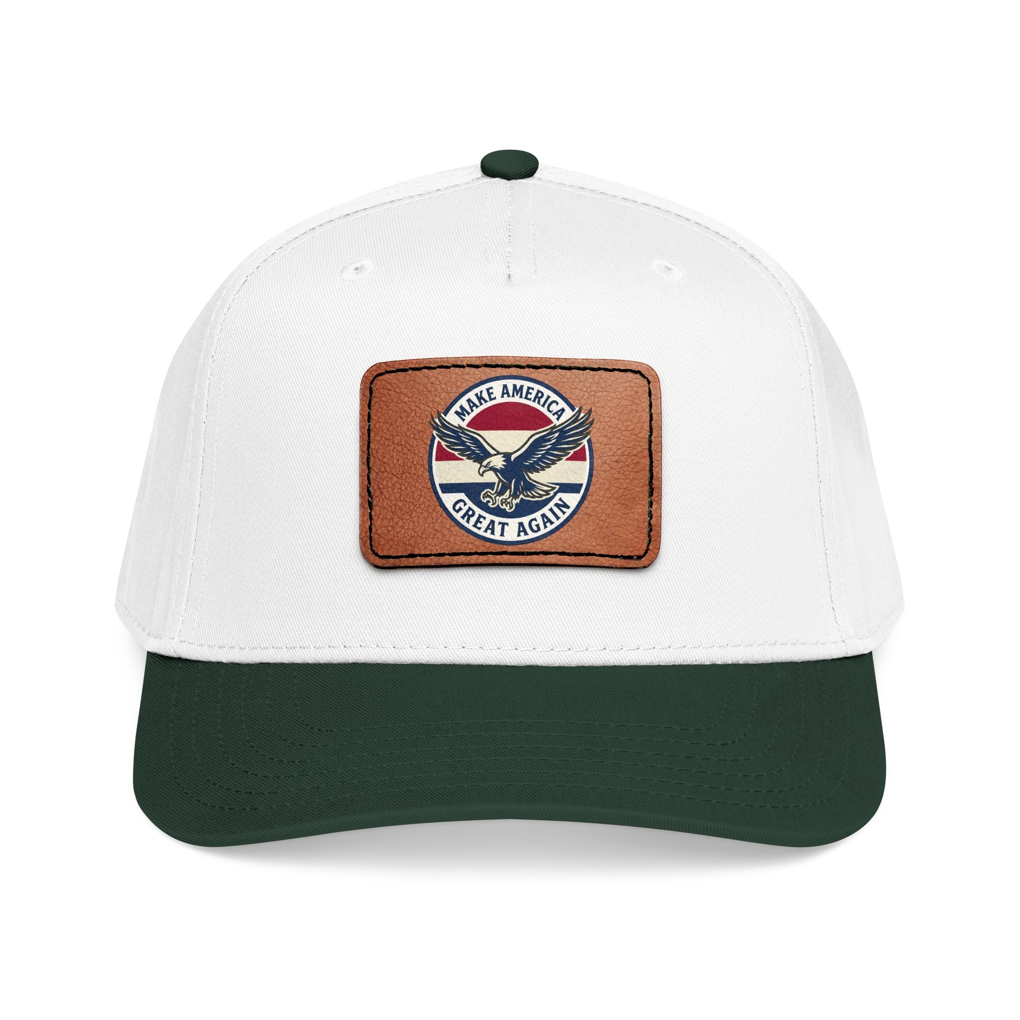 Mid Profile Baseball Cap with Leather Patch (Rectangle)