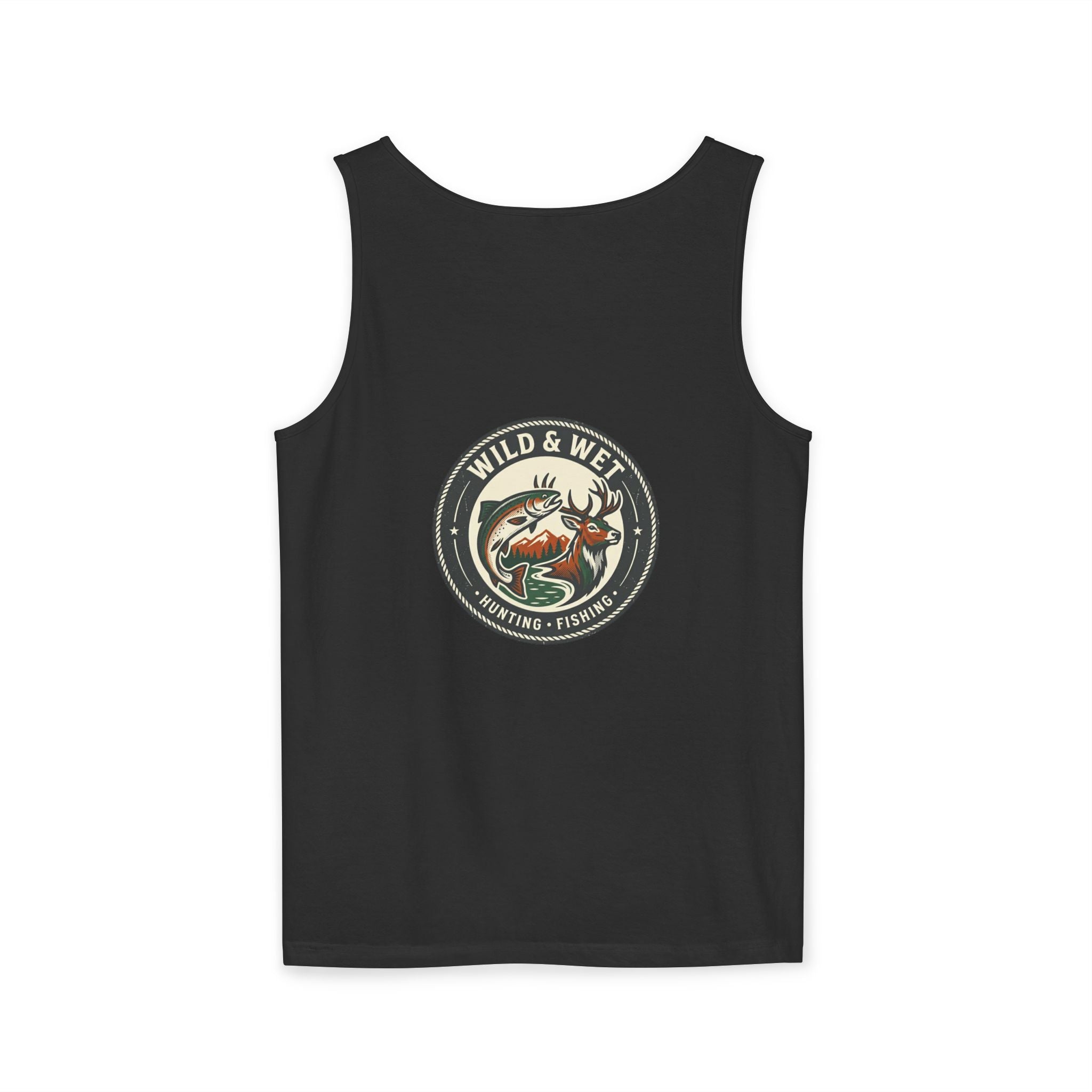Wild & Wet Fishing Tank Top — Vintage Fish Crest Sleeveless Tee